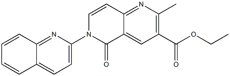 6-(2-Quinolyl)-2-methyl-5-oxo-5,6-dihydro-1,6-naphthyridine-3-carboxylic acid ethyl ester Struktur