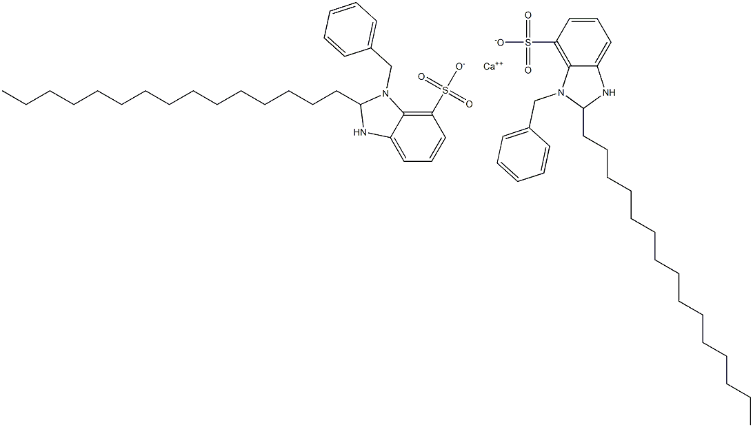 Bis(1-benzyl-2,3-dihydro-2-pentadecyl-1H-benzimidazole-7-sulfonic acid)calcium salt Struktur