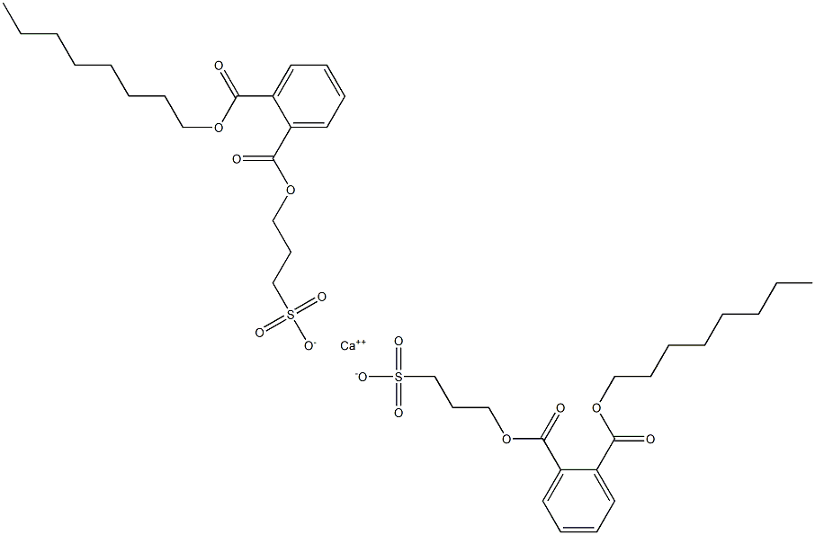 Bis[3-[(2-octyloxycarbonylphenyl)carbonyloxy]propane-1-sulfonic acid]calcium salt Struktur