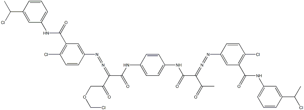 3,3'-[2-(Chloromethoxy)-1,4-phenylenebis[iminocarbonyl(acetylmethylene)azo]]bis[N-[3-(1-chloroethyl)phenyl]-6-chlorobenzamide] Struktur