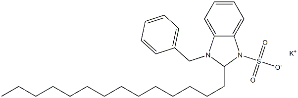 1-Benzyl-2,3-dihydro-2-tetradecyl-1H-benzimidazole-3-sulfonic acid potassium salt Struktur