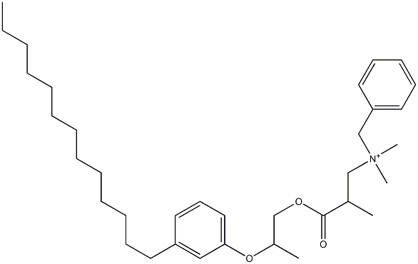 N,N-Dimethyl-N-benzyl-N-[2-[[2-(3-tridecylphenyloxy)propyl]oxycarbonyl]propyl]aminium Struktur