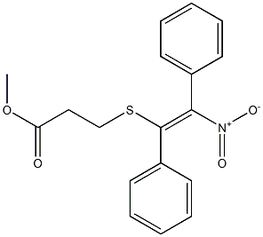 3-[(E)-2-Nitro-1,2-diphenylethenylthio]propionic acid methyl ester Struktur