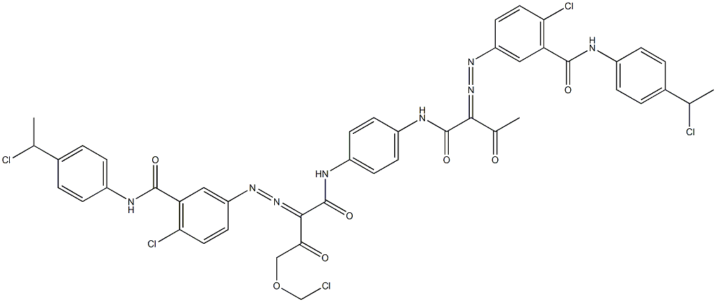 3,3'-[2-(Chloromethoxy)-1,4-phenylenebis[iminocarbonyl(acetylmethylene)azo]]bis[N-[4-(1-chloroethyl)phenyl]-6-chlorobenzamide] Struktur