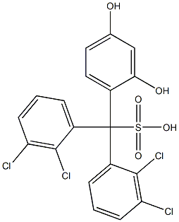 Bis(2,3-dichlorophenyl)(2,4-dihydroxyphenyl)methanesulfonic acid Struktur