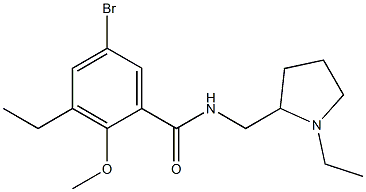 N-[(1-Ethyl-2-pyrrolidinyl)methyl]-2-methoxy-5-bromo-3-ethylbenzamide Struktur