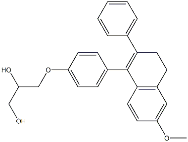 3-[p-(6-Methoxy-2-phenyl-3,4-dihydronaphthalen-1-yl)phenoxy]-1,2-propanediol Struktur