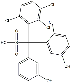 (2-Chloro-5-hydroxyphenyl)(2,3,6-trichlorophenyl)(3-hydroxyphenyl)methanesulfonic acid Struktur