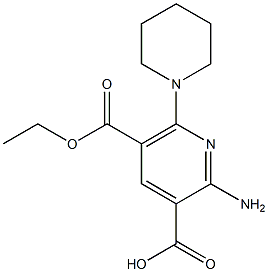 2-Amino-6-piperidinopyridine-3,5-dicarboxylic acid 5-ethyl ester Struktur