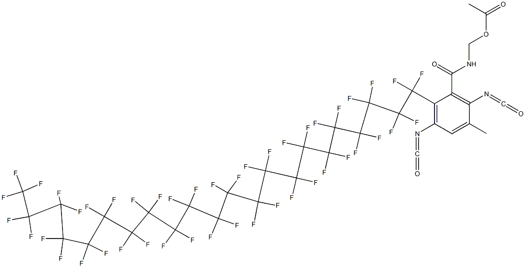 N-(Acetyloxymethyl)-2-(pentatetracontafluorodocosyl)-3,6-diisocyanato-5-methylbenzamide Struktur