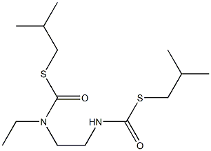 N-Ethyl-N-[2-[[(2-methylpropyl)thio]carbonylamino]ethyl][(2-methylpropyl)thio]formamide Struktur