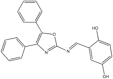 2-(2,5-Dihydroxybenzylideneamino)-4,5-diphenyloxazole Struktur