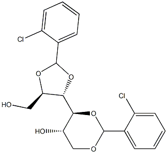 2-O,3-O:4-O,6-O-Bis(2-chlorobenzylidene)-L-glucitol Struktur