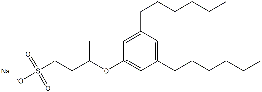 3-(3,5-Dihexylphenoxy)butane-1-sulfonic acid sodium salt Struktur