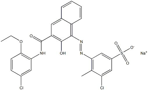 3-Chloro-4-methyl-5-[[3-[[(3-chloro-6-ethoxyphenyl)amino]carbonyl]-2-hydroxy-1-naphtyl]azo]benzenesulfonic acid sodium salt Struktur