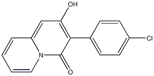 2-Hydroxy-3-(4-chlorophenyl)-4H-quinolizin-4-one Struktur