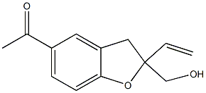 2,3-Dihydro-5-acetyl-2-ethenyl-2-hydroxymethylbenzofuran Struktur