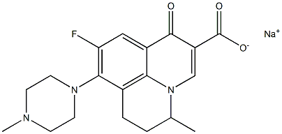 8-Fluoro-5,6-dihydro-4-methyl-7-(4-methyl-1-piperazinyl)-1-oxo-4H-3a-aza-1H-phenalene-2-carboxylic acid sodium salt Struktur