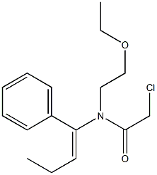 N-(1-Phenyl-1-butenyl)-N-(2-ethoxyethyl)-2-chloroacetamide Struktur