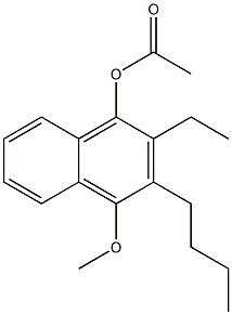 1-Acetoxy-2-ethyl-3-butyl-4-methoxynaphthalene Struktur