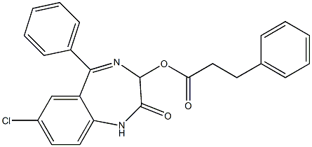 1,3-Dihydro-5-phenyl-7-chloro-2-oxo-2H-1,4-benzodiazepin-3-ol 3-phenylpropionate Struktur