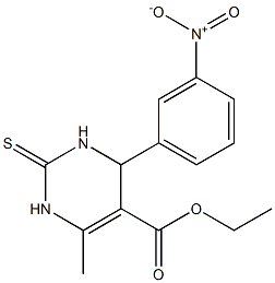 1,2,3,4-Tetrahydro-2-thioxo-4-(3-nitrophenyl)-6-methylpyrimidine-5-carboxylic acid ethyl ester Struktur