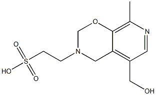 2-[[5-(Hydroxymethyl)-8-methyl-3,4-dihydro-2H-pyrido[4,3-e]-1,3-oxazin]-3-yl]ethanesulfonic acid Struktur