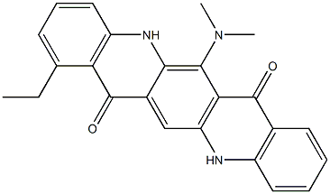 6-(Dimethylamino)-1-ethyl-5,12-dihydroquino[2,3-b]acridine-7,14-dione Struktur