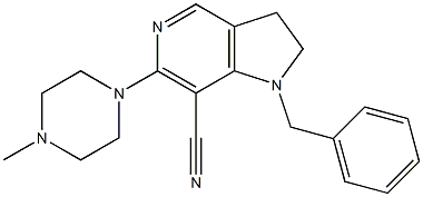 1-Benzyl-2,3-dihydro-6-(4-methyl-1-piperazinyl)-1H-pyrrolo[3,2-c]pyridine-7-carbonitrile Struktur