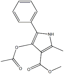 4-(Acetyloxy)-2-methyl-5-phenyl-1H-pyrrole-3-carboxylic acid methyl ester Struktur