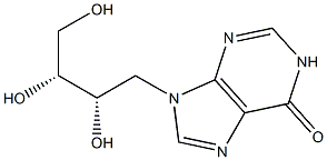 (2R,3S)-4-(6-Oxo-1,6-dihydro-9H-purine-9-yl)butane-1,2,3-triol Struktur