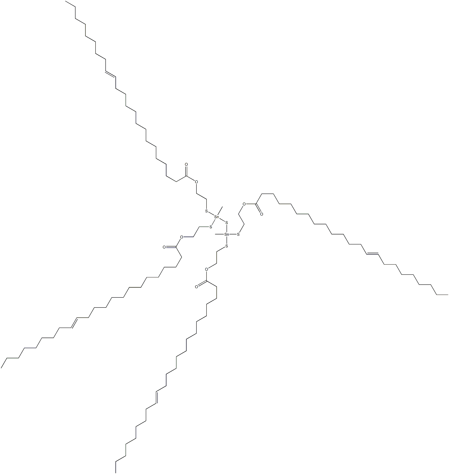 Bis[methylbis[[2-(13-docosenylcarbonyloxy)ethyl]thio]stannyl] sulfide Structure