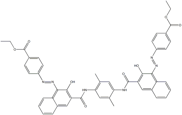 N,N'-(2,5-Dimethyl-1,4-phenylene)bis[4-[[4-(ethoxycarbonyl)phenyl]azo]-3-hydroxy-2-naphthalenecarboxamide] Struktur