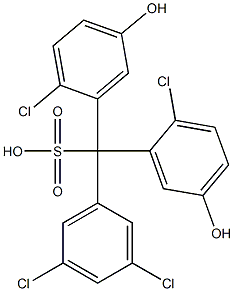 (3,5-Dichlorophenyl)bis(2-chloro-5-hydroxyphenyl)methanesulfonic acid Struktur