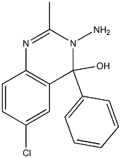 3-Amino-6-chloro-3,4-dihydro-2-methyl-4-phenylquinazolin-4-ol Struktur