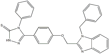 5-[4-[(1-Benzyl-1H-benzimidazol-2-yl)methoxy]phenyl]-4-phenyl-2H-1,2,4-triazole-3(4H)-thione Struktur