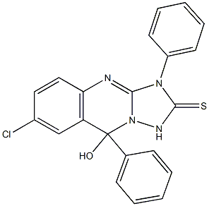 7-Chloro-3,9-dihydro-9-hydroxy-3,9-diphenyl[1,2,4]triazolo[5,1-b]quinazoline-2(1H)-thione Struktur