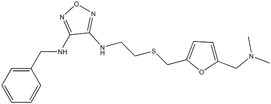 3-[[2-[[[5-[(Dimethylamino)methyl]furan-2-yl]methyl]thio]ethyl]amino]-4-benzylaminofurazan Struktur