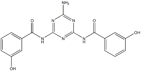 N,N'-(6-Amino-1,3,5-triazine-2,4-diyl)bis(3-hydroxybenzamide) Struktur