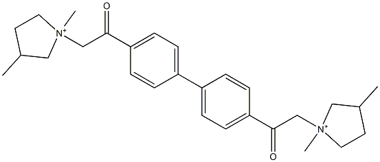 1,1'-[[1,1'-Biphenyl-4,4'-diyl]bis(2-oxo-2,1-ethanediyl)]bis(1-methyl-3-methylpyrrolidinium) Struktur