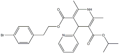 1,4-Dihydro-2,6-dimethyl-4-(2-pyridyl)pyridine-3,5-dicarboxylic acid 3-isopropyl 5-(4-bromophenethyl) ester Struktur