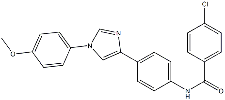 4-Chloro-N-[4-[1-[4-methoxyphenyl]-1H-imidazol-4-yl]phenyl]benzamide Struktur