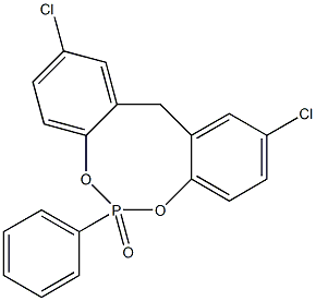 2,10-Dichloro-6-phenyl-12H-dibenzo[d,g][1,3,2]dioxaphosphocin 6-oxide Struktur