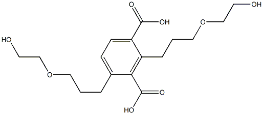 2,4-Bis(6-hydroxy-4-oxahexan-1-yl)isophthalic acid Struktur