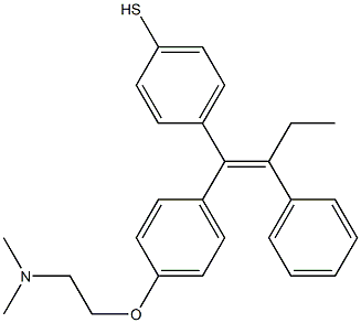 2-[4-[(E)-1-(4-Mercaptophenyl)-2-phenyl-1-butenyl]phenoxy]-N,N-dimethylethanamine Struktur