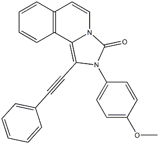 1-(Phenylethynyl)-2-(4-methoxyphenyl)imidazo[5,1-a]isoquinolin-3(2H)-one Struktur