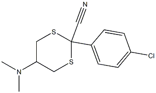 5-(Dimethylamino)-2-[4-chlorophenyl]-1,3-dithiane-2-carbonitrile Struktur