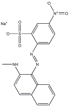 2-[[2-(Methylamino)-1-naphtyl]azo]-5-nitrobenzenesulfonic acid sodium salt Struktur