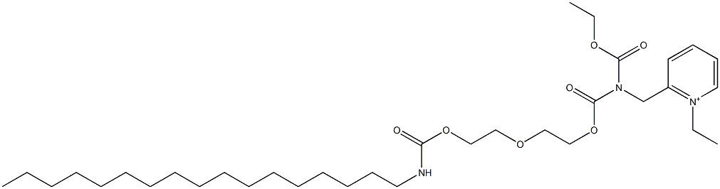 2-[N-Ethoxycarbonyl-N-[2-[2-(heptadecylcarbamoyloxy)ethoxy]ethoxycarbonyl]aminomethyl]-1-ethylpyridinium Struktur