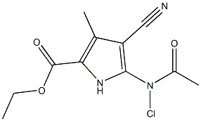 3-Methyl-4-cyano-5-[chloroacetylamino]-1H-pyrrole-2-carboxylic acid ethyl ester Struktur